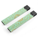 Mint and Gold Floral v5 - Premium Decal Protective Skin-Wrap Sticker compatible with the Juul Labs vaping device