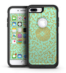 Mint and Gold Floral v5 - iPhone 7 or 7 Plus Commuter Case Skin Kit