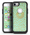 Mint and Gold Floral v5 - iPhone 7 or 7 Plus Commuter Case Skin Kit