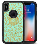 Mint and Gold Floral v5 - iPhone X OtterBox Case & Skin Kits
