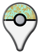 Mint and Gold Floral v6 Pokémon GO Plus Vinyl Protective Decal Skin Kit