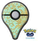 Mint and Gold Floral v6 Pokémon GO Plus Vinyl Protective Decal Skin Kit
