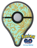 Mint and Gold Floral v6 Pokémon GO Plus Vinyl Protective Decal Skin Kit