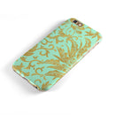 Mint and Gold Floral v6 iPhone 6/6s or 6/6s Plus 2-Piece Hybrid INK-Fuzed Case