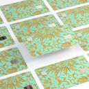 Mint and Gold Floral v6 - Premium Protective Decal Skin-Kit for the Apple Credit Card