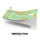 Mint and Gold Floral v6 - Premium Protective Decal Skin-Kit for the Apple Credit Card