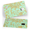 Mint and Gold Floral v6 - Premium Protective Decal Skin-Kit for the Apple Credit Card