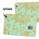 Mint and Gold Floral v6 - Premium Protective Decal Skin-Kit for the Apple Credit Card