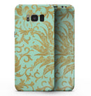 Mint and Gold Floral v6 - Samsung Galaxy S8 Full-Body Skin Kit