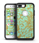 Mint and Gold Floral v6 - iPhone 7 or 7 Plus Commuter Case Skin Kit