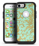 Mint and Gold Floral v6 - iPhone 7 or 8 OtterBox Case & Skin Kits