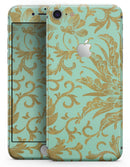 Mint and Gold Floral v6 - Skin-kit for the iPhone 8 or 8 Plus