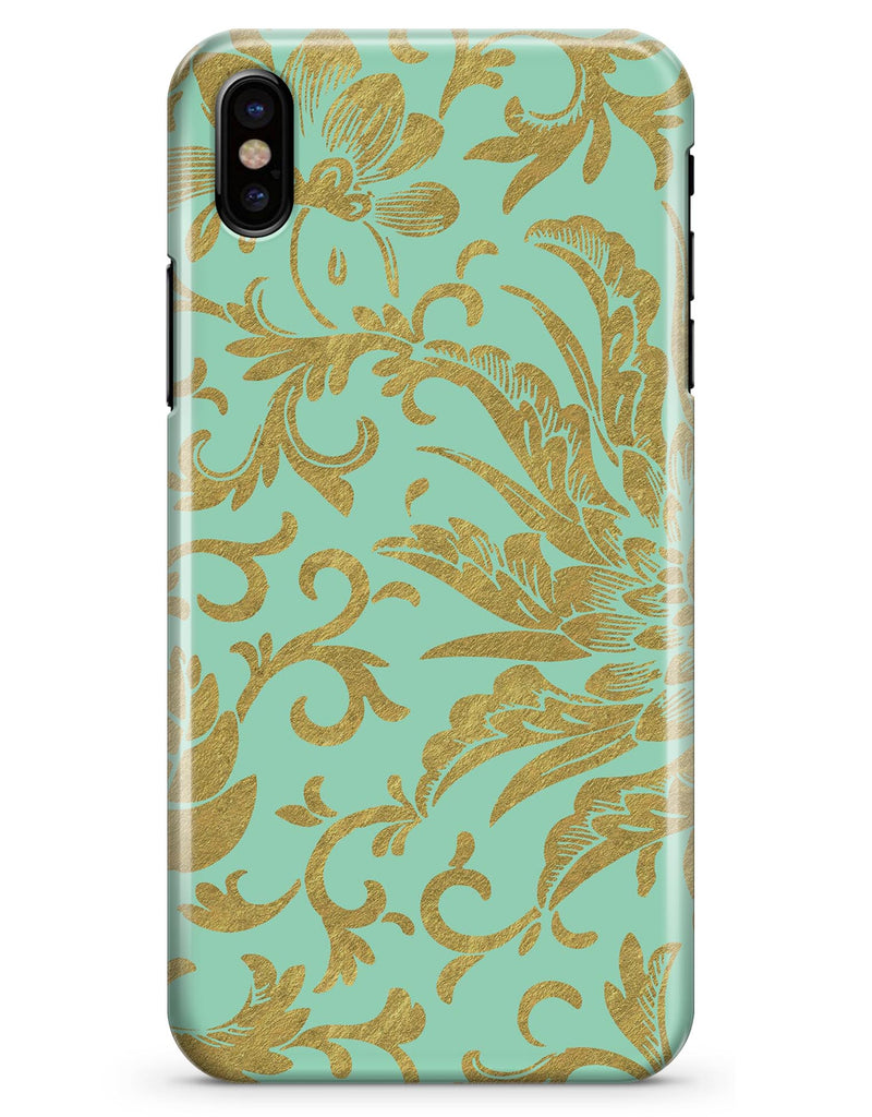 Mint and Gold Floral v6 - iPhone X Clipit Case