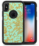Mint and Gold Floral v6 - iPhone X OtterBox Case & Skin Kits