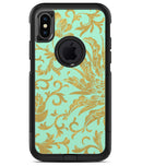 Mint and Gold Floral v6 - iPhone X OtterBox Case & Skin Kits