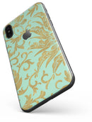 Mint and Gold Floral v6 - iPhone X Skin-Kit