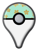 Mint and Gold Floral v7 Pokémon GO Plus Vinyl Protective Decal Skin Kit