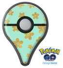 Mint and Gold Floral v7 Pokémon GO Plus Vinyl Protective Decal Skin Kit