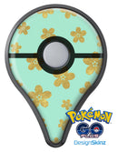 Mint and Gold Floral v7 Pokémon GO Plus Vinyl Protective Decal Skin Kit