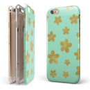 Mint and Gold Floral v7 iPhone 6/6s or 6/6s Plus 2-Piece Hybrid INK-Fuzed Case
