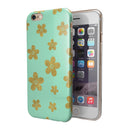 Mint and Gold Floral v7 iPhone 6/6s or 6/6s Plus 2-Piece Hybrid INK-Fuzed Case