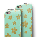 Mint and Gold Floral v7 iPhone 6/6s or 6/6s Plus 2-Piece Hybrid INK-Fuzed Case