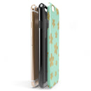 Mint and Gold Floral v7 iPhone 6/6s or 6/6s Plus 2-Piece Hybrid INK-Fuzed Case