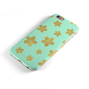 Mint and Gold Floral v7 iPhone 6/6s or 6/6s Plus 2-Piece Hybrid INK-Fuzed Case