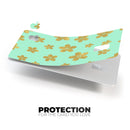 Mint and Gold Floral v7 - Premium Protective Decal Skin-Kit for the Apple Credit Card