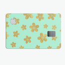 Mint and Gold Floral v7 - Premium Protective Decal Skin-Kit for the Apple Credit Card