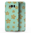 Mint and Gold Floral v7 - Samsung Galaxy S8 Full-Body Skin Kit