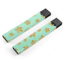 Mint and Gold Floral v7 - Premium Decal Protective Skin-Wrap Sticker compatible with the Juul Labs vaping device