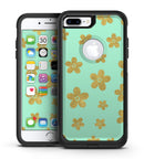 Mint and Gold Floral v7 - iPhone 7 or 7 Plus Commuter Case Skin Kit