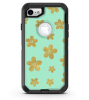 Mint and Gold Floral v7 - iPhone 7 or 8 OtterBox Case & Skin Kits