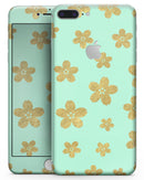 Mint and Gold Floral v7 - Skin-kit for the iPhone 8 or 8 Plus