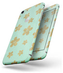 Mint and Gold Floral v7 - Skin-kit for the iPhone 8 or 8 Plus