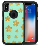 Mint and Gold Floral v7 - iPhone X OtterBox Case & Skin Kits