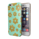 Mint and Gold Floral v8 iPhone 6/6s or 6/6s Plus 2-Piece Hybrid INK-Fuzed Case