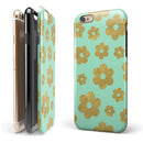 Mint and Gold Floral v8 iPhone 6/6s or 6/6s Plus 2-Piece Hybrid INK-Fuzed Case
