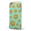 Mint and Gold Floral v8 iPhone 6/6s or 6/6s Plus 2-Piece Hybrid INK-Fuzed Case