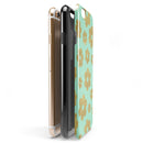 Mint and Gold Floral v8 iPhone 6/6s or 6/6s Plus 2-Piece Hybrid INK-Fuzed Case