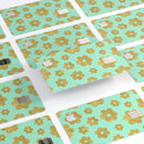 Mint and Gold Floral v8 - Premium Protective Decal Skin-Kit for the Apple Credit Card
