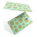 Mint and Gold Floral v8 - Premium Protective Decal Skin-Kit for the Apple Credit Card