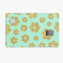 Mint and Gold Floral v8 - Premium Protective Decal Skin-Kit for the Apple Credit Card