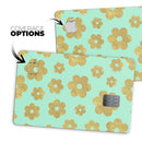 Mint and Gold Floral v8 - Premium Protective Decal Skin-Kit for the Apple Credit Card