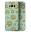 Mint and Gold Floral v8 - Samsung Galaxy S8 Full-Body Skin Kit