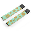 Mint and Gold Floral v8 - Premium Decal Protective Skin-Wrap Sticker compatible with the Juul Labs vaping device