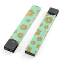 Mint and Gold Floral v8 - Premium Decal Protective Skin-Wrap Sticker compatible with the Juul Labs vaping device