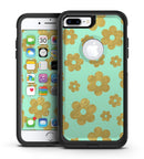 Mint and Gold Floral v8 - iPhone 7 or 7 Plus Commuter Case Skin Kit