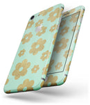 Mint and Gold Floral v8 - Skin-kit for the iPhone 8 or 8 Plus